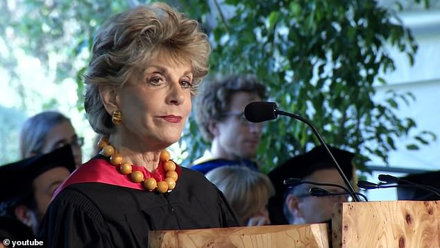 Ruth (pictured giving the 2013 Commencement Speech at Scripps College) was a successful businesswoman for decades, but requires 24-hour care after being hit by the cable car