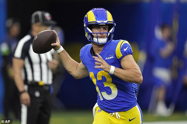 The Los Angeles Rams (quarterback Stetson Bennett, pictured) are a leading contender for the competition, with both they and the Eagles having formal ties to Australia