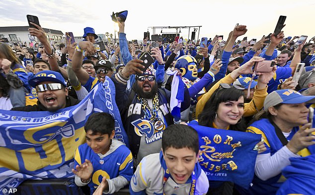 The match was likely to draw a large crowd with both Melbourne and Sydney vying to bring the match to Australia (pictured, Los Angeles Rams fans earlier this year)