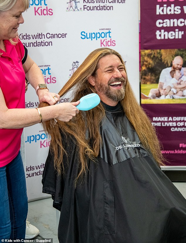 The TV star donated his hair to make a wig for children undergoing cancer treatment