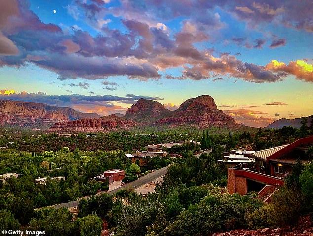 Other destinations on the list included Sedona, Arizona (pictured) and Helen, Georgia