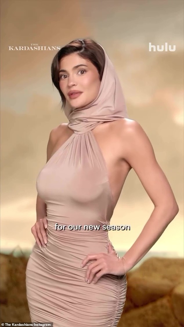 While it's unclear if Kylie's look was a nod to her friend's film, the entire family was seen standing against a desert backdrop for the full-length poster, most dressed in various shades of brown for the look.
