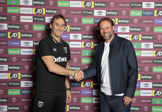 West Ham chief executive Tim Steidten (right) has expressed his 'personal delight' at the appointment