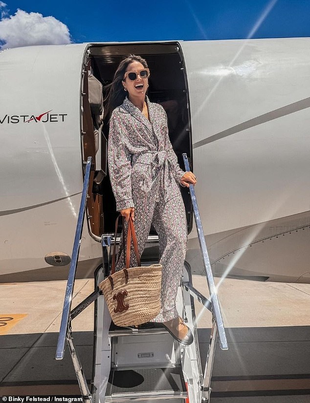 Earlier this week, Binky revealed that she was heading off on a luxury girls trip on a private jet