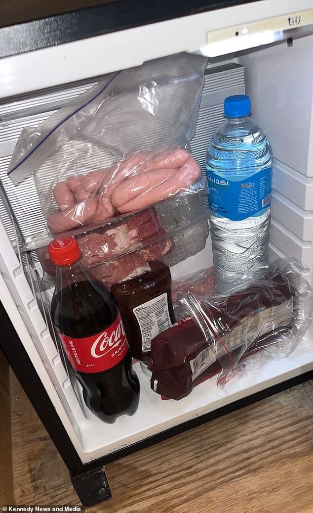 Rebecca started packing meat in ice packs so John could enjoy sausages and bacon on holiday