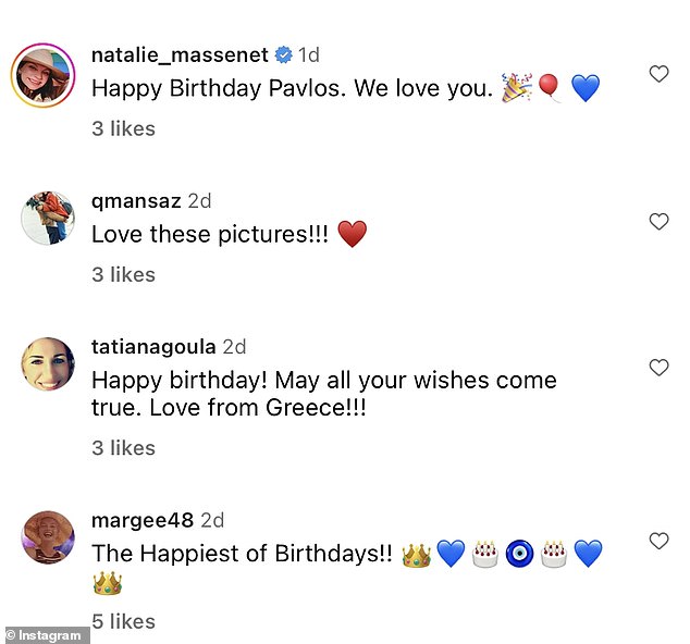 Royal fans rushed to the comments to wish Prince Pavlos a happy birthday, with some commenting on how happy they looked to be reunited