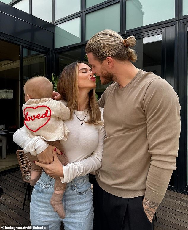 The 32-year-old is engaged to Newcastle goalkeeper Loris Karius.  The couple welcomed their first child last August