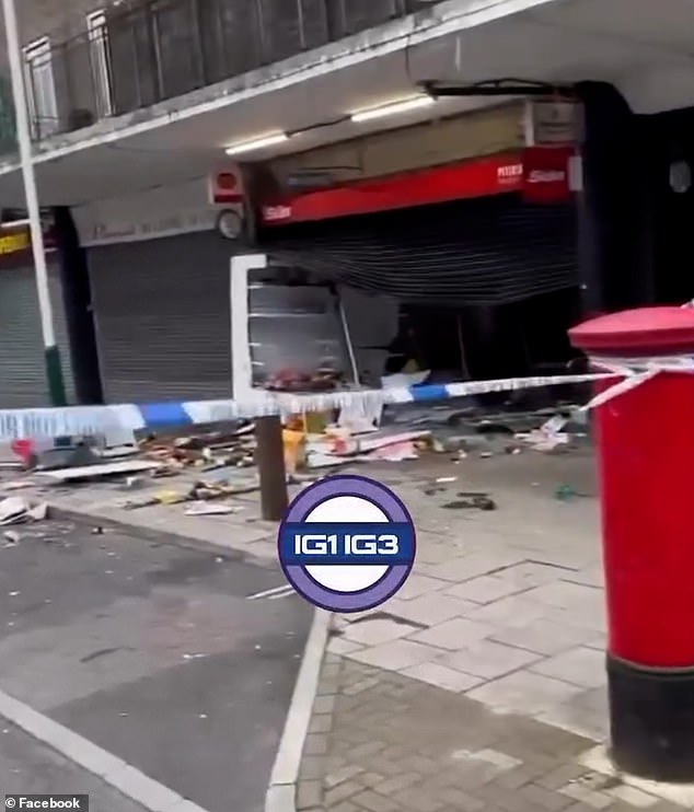 Images from Facebook show the aftermath of the Harold Hill ram raid in East London