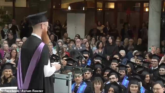 A video of his speech was shared on the University of Manitoba's YouTube page before it was removed