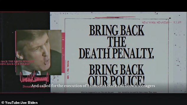 The Biden campaign released a 30-second political ad on Thursday calling Trump a serious threat to Black America.  The ad emphasized that Trump called for the death penalty for the Central Park Five.  It aired in New York ahead of Trump's visit and in battleground states