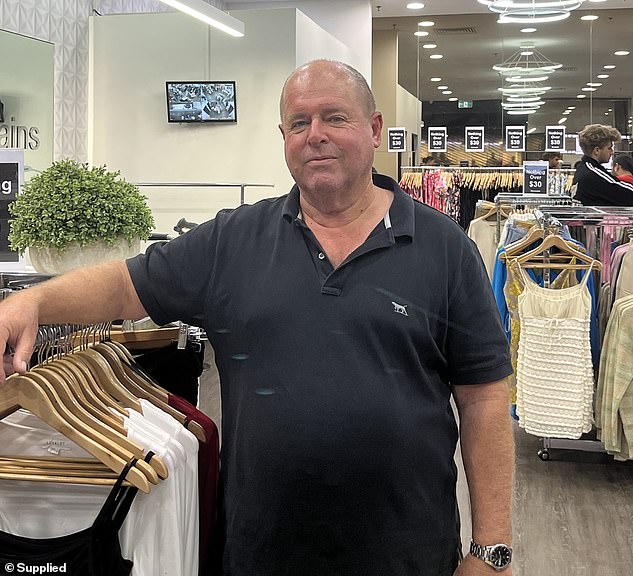 Villains Westfield Carousel store owner Paul Clarke (pictured) claims the woman damaged the garments after she was denied a refund for a $10 non-refundable crop top