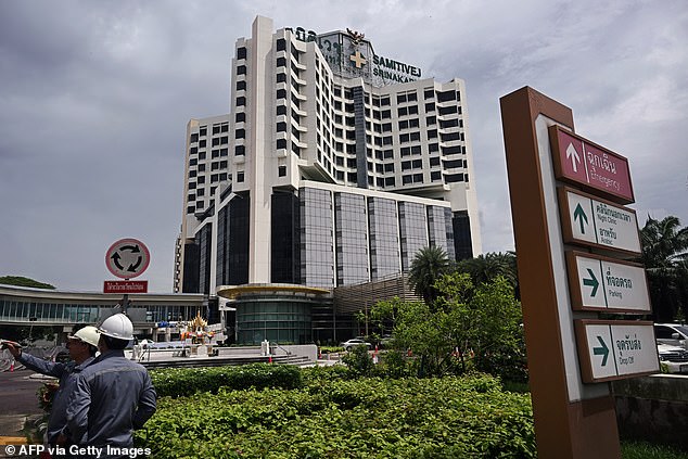 A general view shows the exterior of Samitivej Srinakarin Hospital, where some injured passengers were treated two days after the turbulence-hit Singapore Airlines flight SQ321 from London to Singapore in Bangkok on May 23, 2024