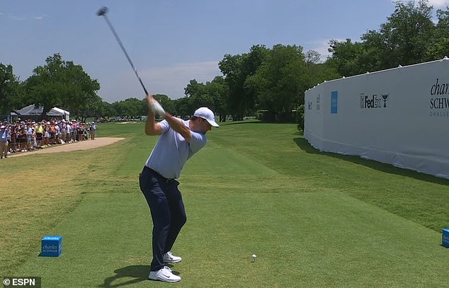 Despite his looming legal troubles, the world number 1 fired the perfect drive on the first try