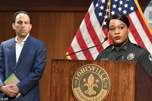 Louisville Police Chief Jacquelyn Gwinn-Villaroel also spoke at the conference Thursday