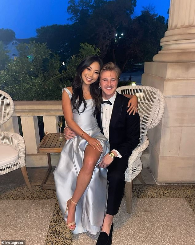 Hennessy and Kristal Kim got married this week in Italy at the Relais Villa Regina Teodolinda.  Kim, who was apparently surprised by the champagne, then retaliated