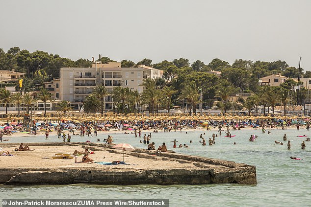 File photo.  The Playa de Palma beach in S'Arenal on Mallorca, Spain