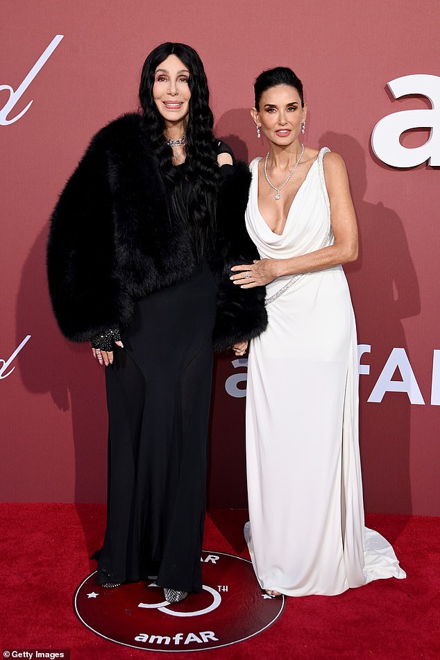 The Ghost star, 61, was on stage giving Cher, 78, a glowing tribute, when an audience member in the back appeared to fuel her ire;  The duo can be seen on the red carpet during the event