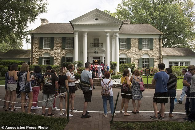 Fans wait in line outside Graceland, in Memphis, Tennessee, in 2017