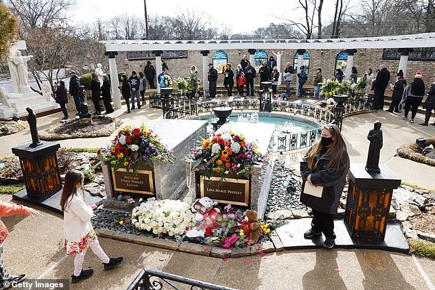 Fans saw Lisa Marie's grave and the Graceland meditation pool during her memorial service on January 22, 2023
