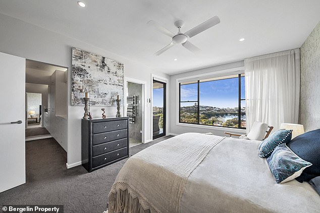 Pictured: The master bedroom at Lady Meakes' Balgowlah estate