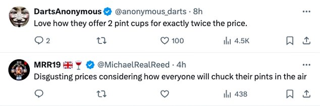 1716537883 571 Darts fans left stunned by disgusting beer prices as they