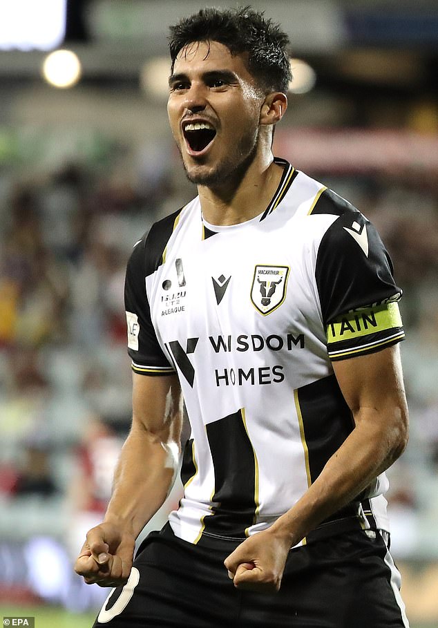 It also comes seven days after three A-League football stars on the books of Macarthur FC stars were charged with alleged gambling offenses (pictured, Bulls captain Ulises Davila)