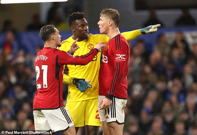 United spent £170m last summer, signing the likes of Rasmus Hojlund (right) and Andre Onana (centre), while they also spent £85.5m on Antony (left) in 2022.