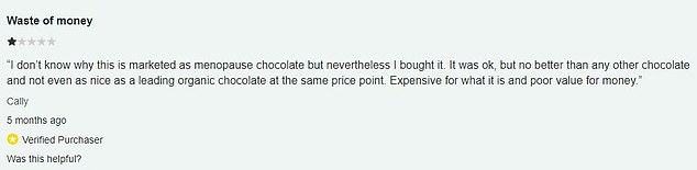 A reviewer on Holland & Barrett's website said the bar was not as good as other chocolate available at a similar price