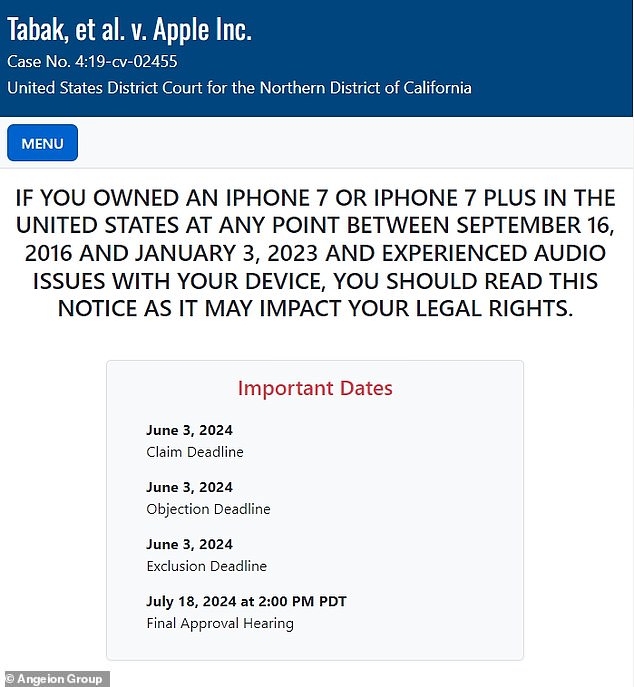 Apple customers who have had audio problems with their iPhone 7 or 7 Plus have just over a week to file a claim for $349 cash, thanks to a class action settlement.  The June 3, 2024 deadline for filing a claim is also the deadline for filing objections to denied claims