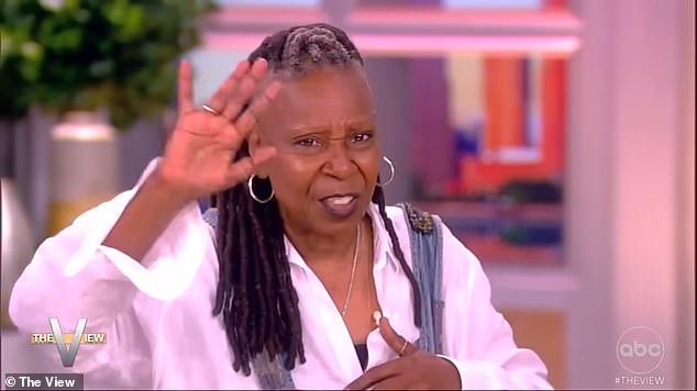 During his appearance on The View, Charlamange was ambushed by the show's hosts, who demanded to know why he refused to endorse Biden in 2024.  When Charlamange named third-party candidates, Whoopi said: 'I will beat you'