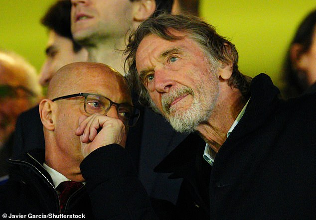 The club's owners are making plans for a future without the Dutchman and have held talks with potential successors (photo: Sir Jim Ratcliffe, right, and Sir Dave Brailsford, left)