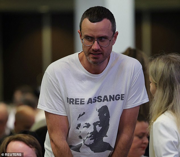 Wikileaks founder Julian Assange's brother, Gabriel Shipton (pictured), was among the attendees at the Libertarian National Convention in Washington, DC this week.  Robert F. Kennedy praised Assange during his speech on Friday