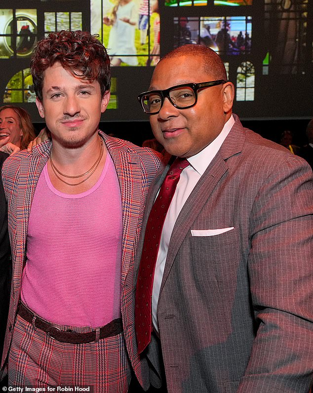 It is believed that before the birth she was quietly married to American trumpeter Wynton Marsalis (pictured with Charlie Puth in 2022), who is 26 years her senior