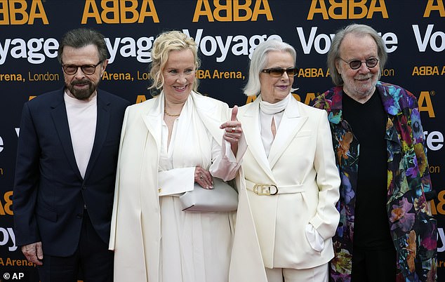 The band, pictured in 2022, arrives at the Abba Voyage concert in London