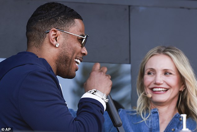 Hot in Here hitmaker Nelly also joined the festivities and looked handsome as he took to the Williams and Sonoma Culinary Stage and shared a hug with Diaz