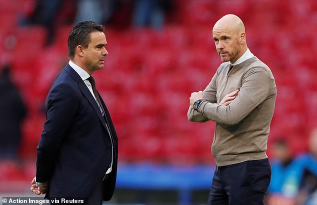 Ten Hag also offered a staunch defense of former Ajax chief Marc Overmars (left, in 2019)