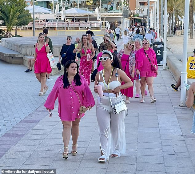 A hen party is enjoying a night out on the town in Mallorca this weekend when the rules come into force