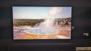 Samsung QN800D with geyser on screen