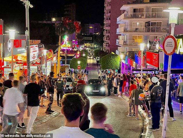 These sights of drunken excess are no surprise to the many bars and night shops that litter this sheltered cove on Mallorca's south coast.