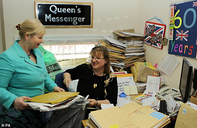 Staff sort letters sent to Queen Elizabeth II after her Diamond Jubilee in 2012