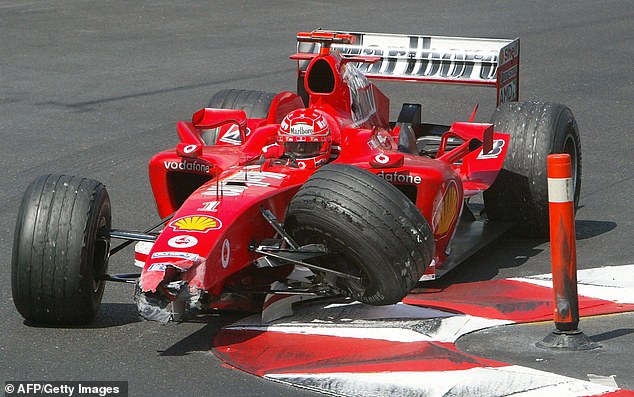 It was a rare bad day for Ferrari's Michael Schumacher that season when he crashed