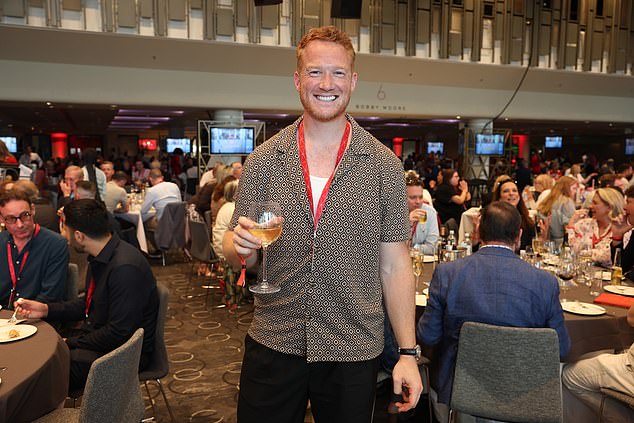 Former Olympian and Dancing on Ice star Greg Rutherford enjoyed the pre-match atmosphere in the luxurious setting of Club Wembley's Bobby Moore restaurant.