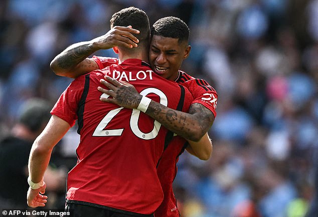 Marcus Rashford was emotional at full-time as United's victory over their rivals was confirmed