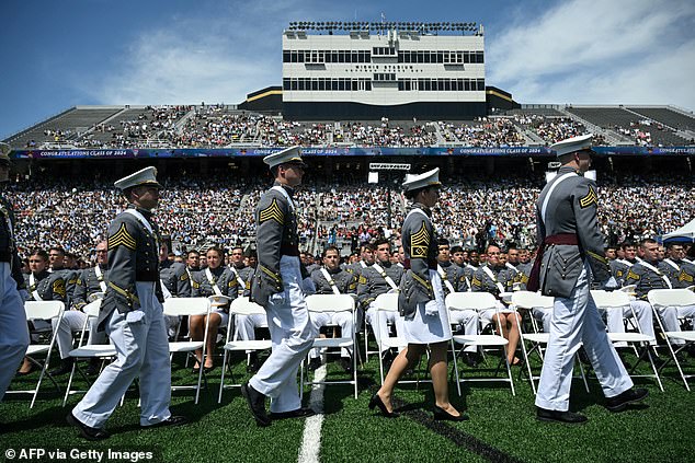 During the ceremony, Biden told the crowd of graduates that he had been “appointed” to the Naval Academy
