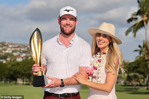 Murray, with fiancée Christiana, after winning the Sony Open in Hawaii - his second PGA win