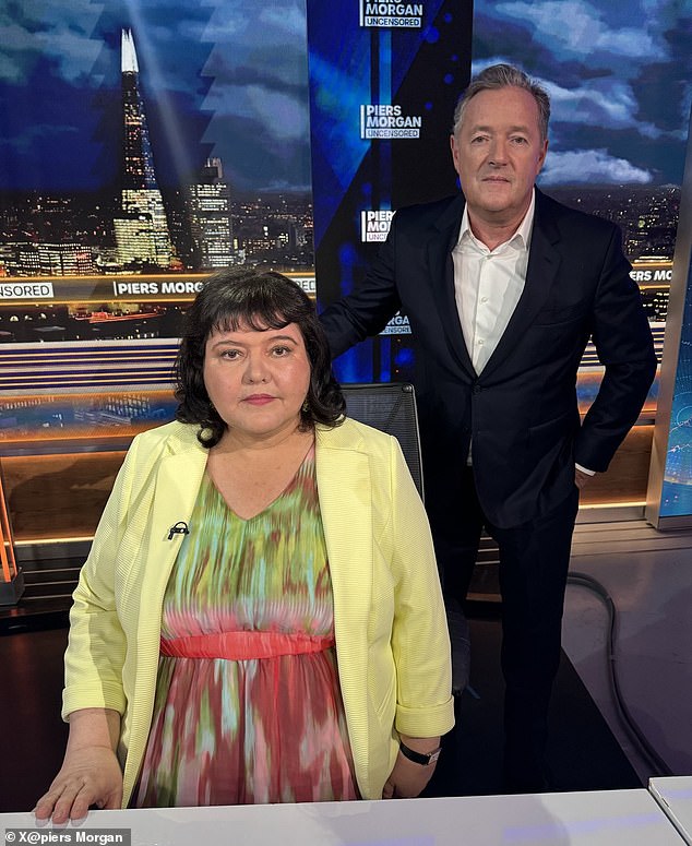 Fiona Harvey (pictured) was interviewed by Piers Morgan on a program watched by 13 million people