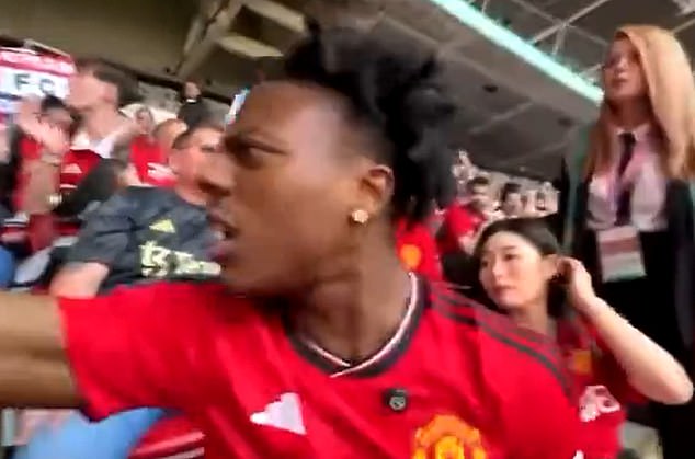 Popular YouTuber IShowSpeed ​​​​(pictured) felt the anger of the Manchester United supporters at Wembley during Sunday's FA Cup final