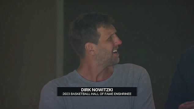 Former Mavs star and NBA champion Dirk Nowitzki was also seen at the American Airlines Arena
