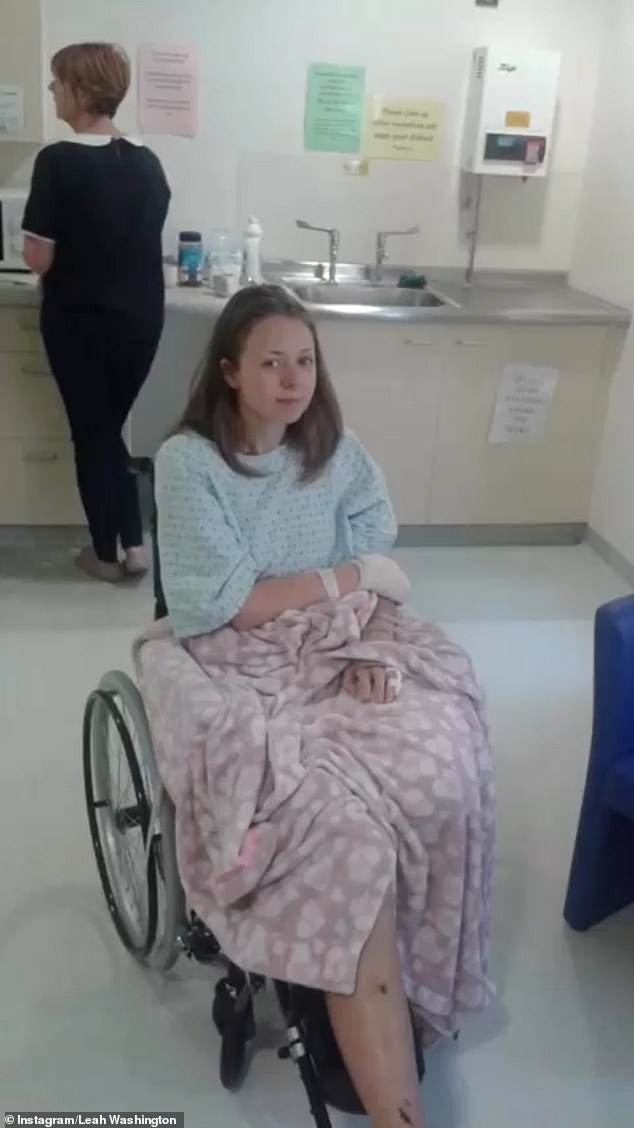 Alton Towers amputee Leah Washington crashed into the hospital shortly after the incident