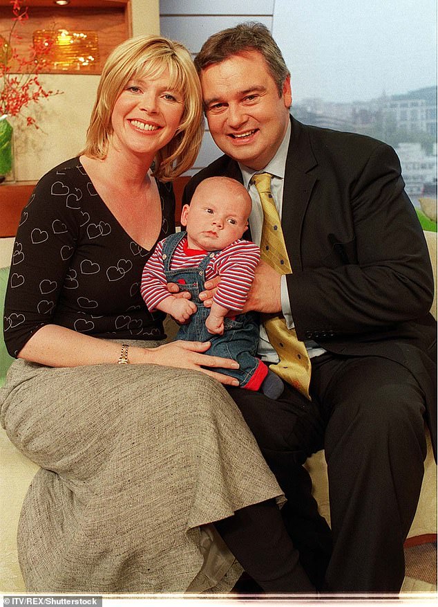 Ruth and Eamonn with their son Jack on ITV's This Morning in 2002
